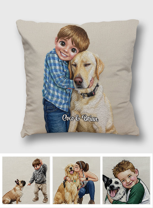 Coussin décoratif personnalisé avec photo de chien drôle