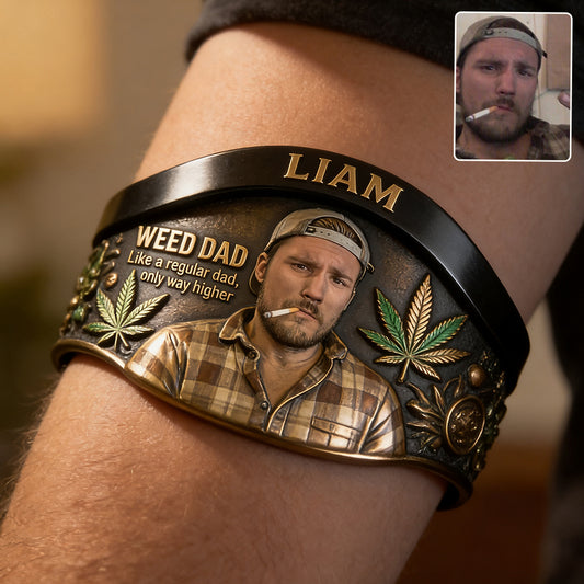 Le Papa le Plus Cool - Bracelet Personnalisé en Forme de Weed