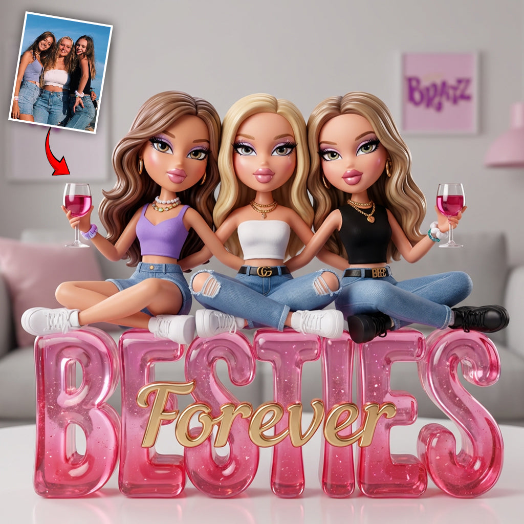 Y2K Besties Party Doll - Personalized Bestie Custom Shaped Acrylic Plaque