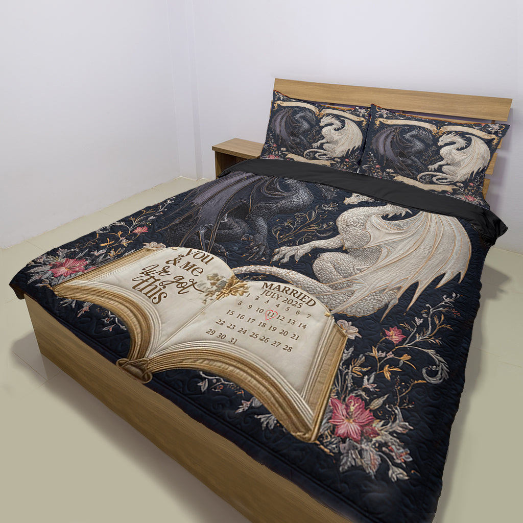 Décoration de chambre pour couple Duo de dragons mystiques - Parure de lit personnalisée Dragon