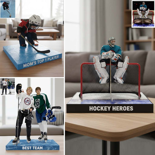 Custom Table Decor From Any Photo - Personalized Hockey Custom Shaped Acrylic Plaque