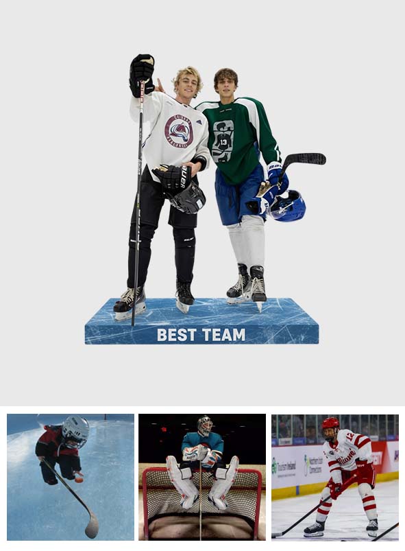 Décoration de table personnalisée à partir de n'importe quelle photo - Plaque acrylique personnalisée sur le thème du hockey