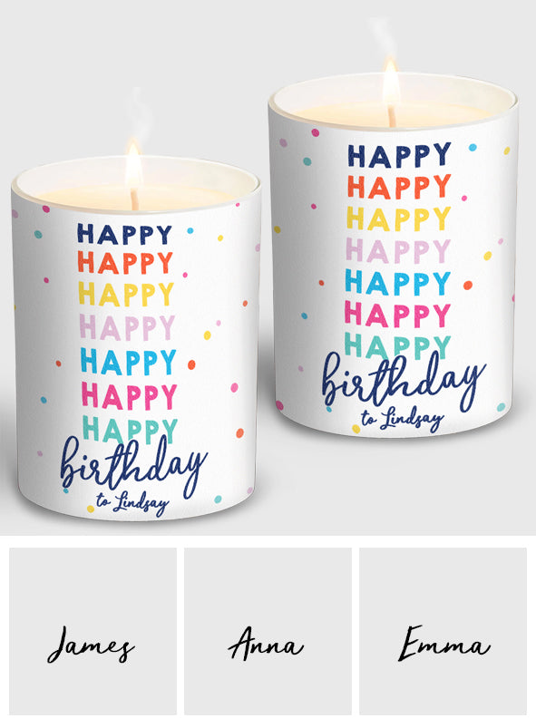 Happy Birthday - Personalized Birthday Candle With Wooden Lid