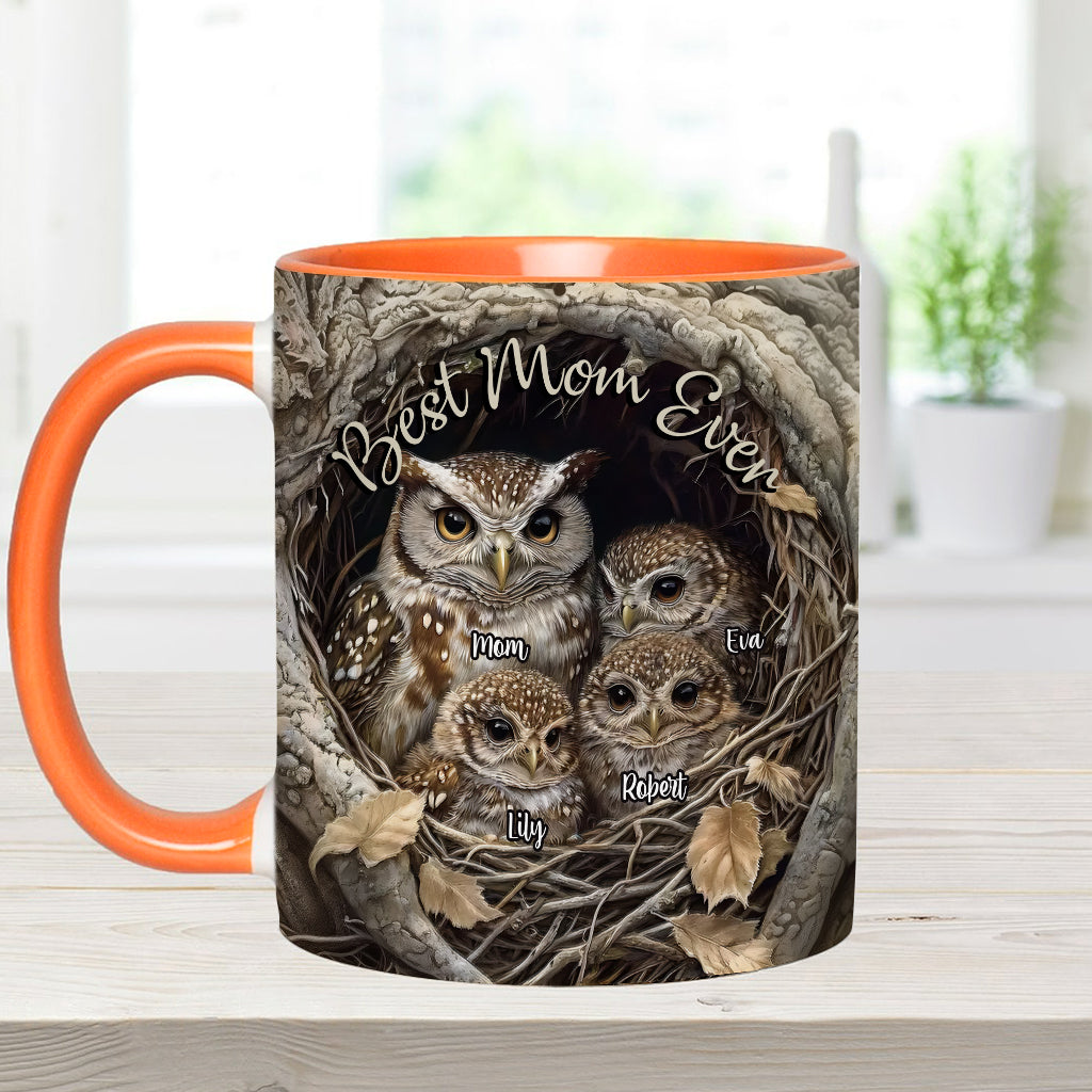 Best Owl Mom Ever - Personalized Mother Accent Mug