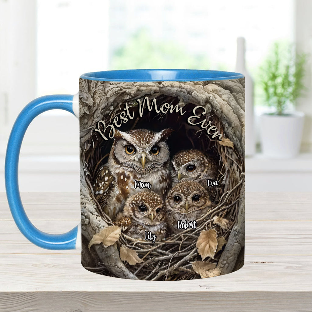 Best Owl Mom Ever - Personalized Mother Accent Mug