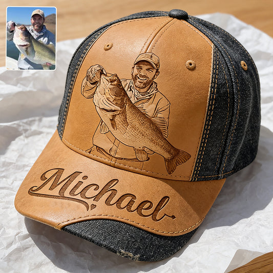 Casquette de pêche personnalisée pour Papa/ Mari/ Fils... - Casquette classique personnalisée