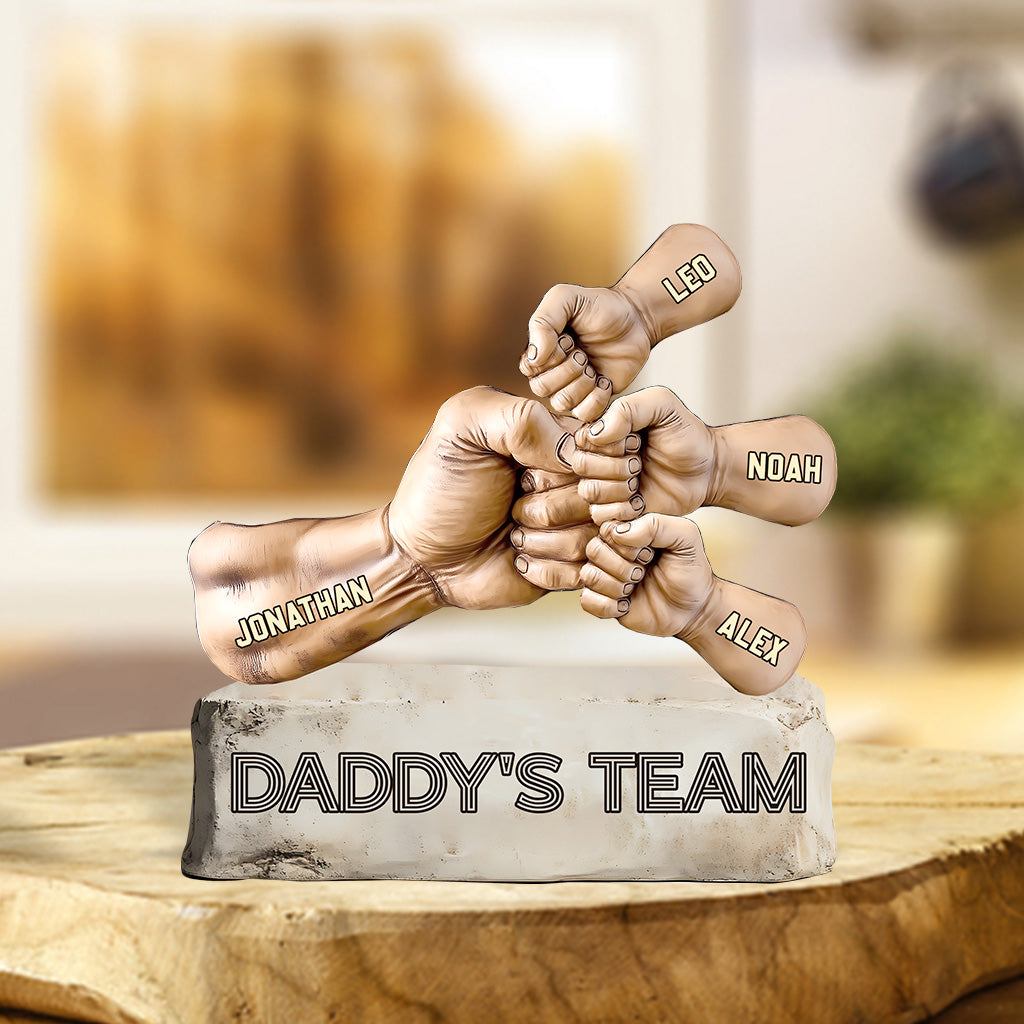 Daddy's Team - Personalized Father Custom Shaped Acrylic Plaque