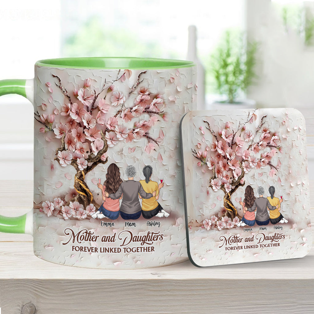 Mère et filles, unies pour toujours - Mug personnalisé pour maman