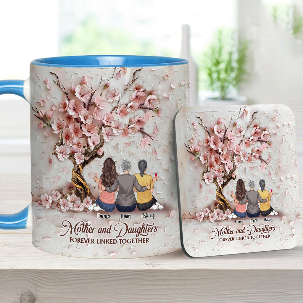 Mère et filles, unies pour toujours - Mug personnalisé pour maman