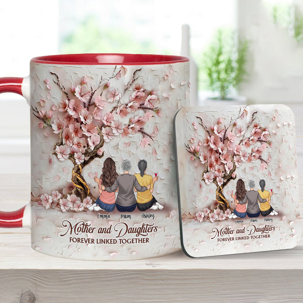 Mère et filles, unies pour toujours - Mug personnalisé pour maman