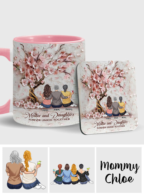 Mère et filles, unies pour toujours - Mug personnalisé pour maman