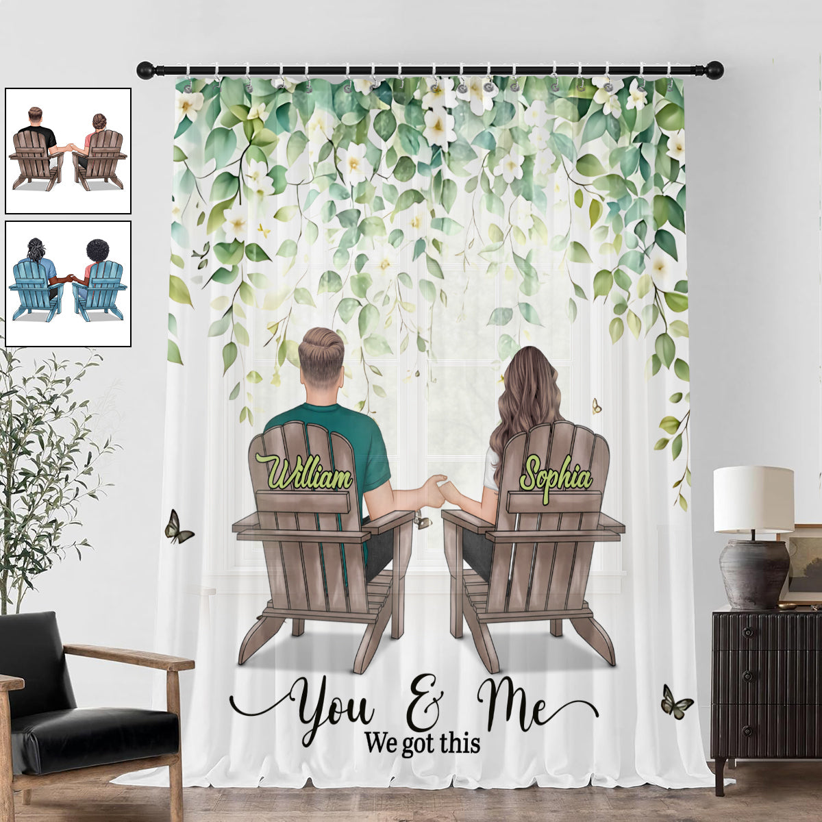 You & Me We Got This - Personalized Couple Blackout Window Curtain/ Drapes Set