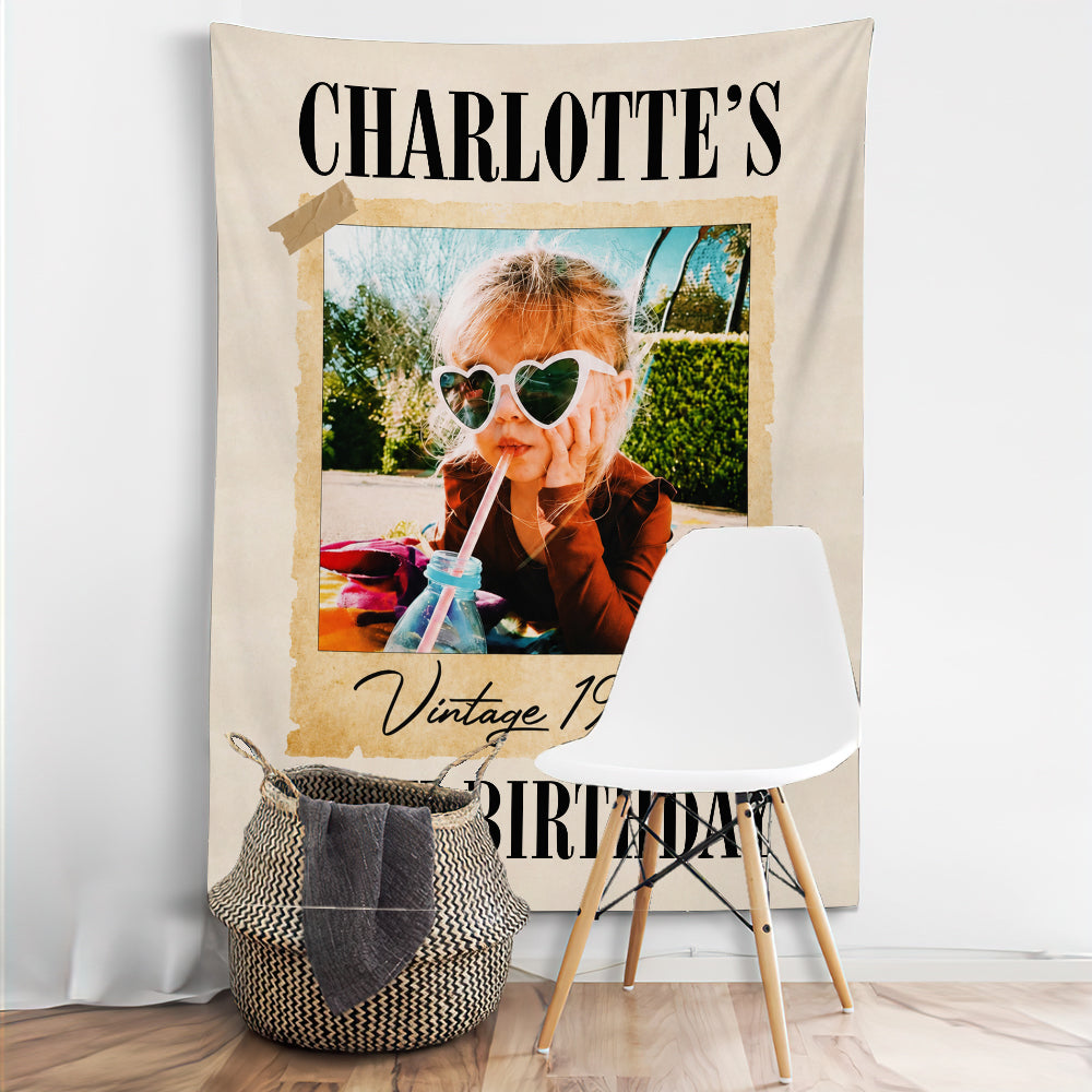 Birthday Gift - Personalized Birthday Wall Tapestry