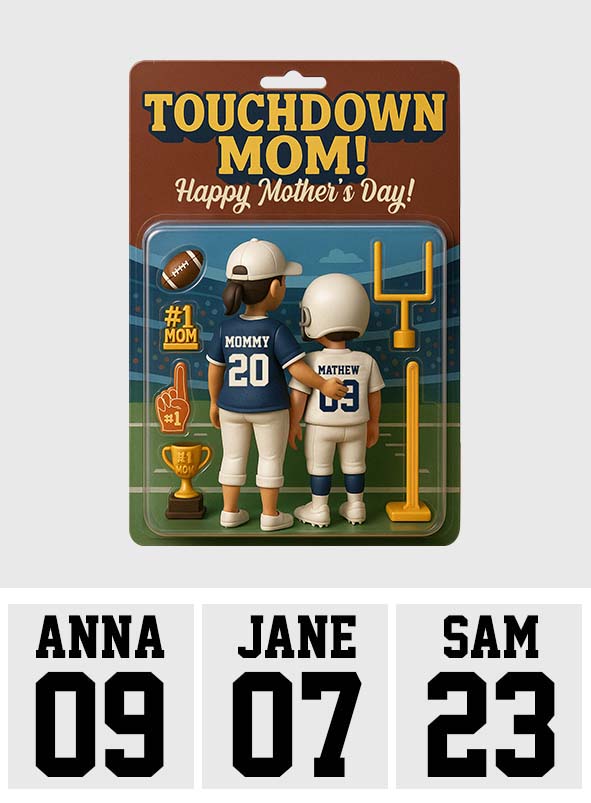 Touchdown Mom! - Personalized Football Custom Shaped Acrylic Plaque