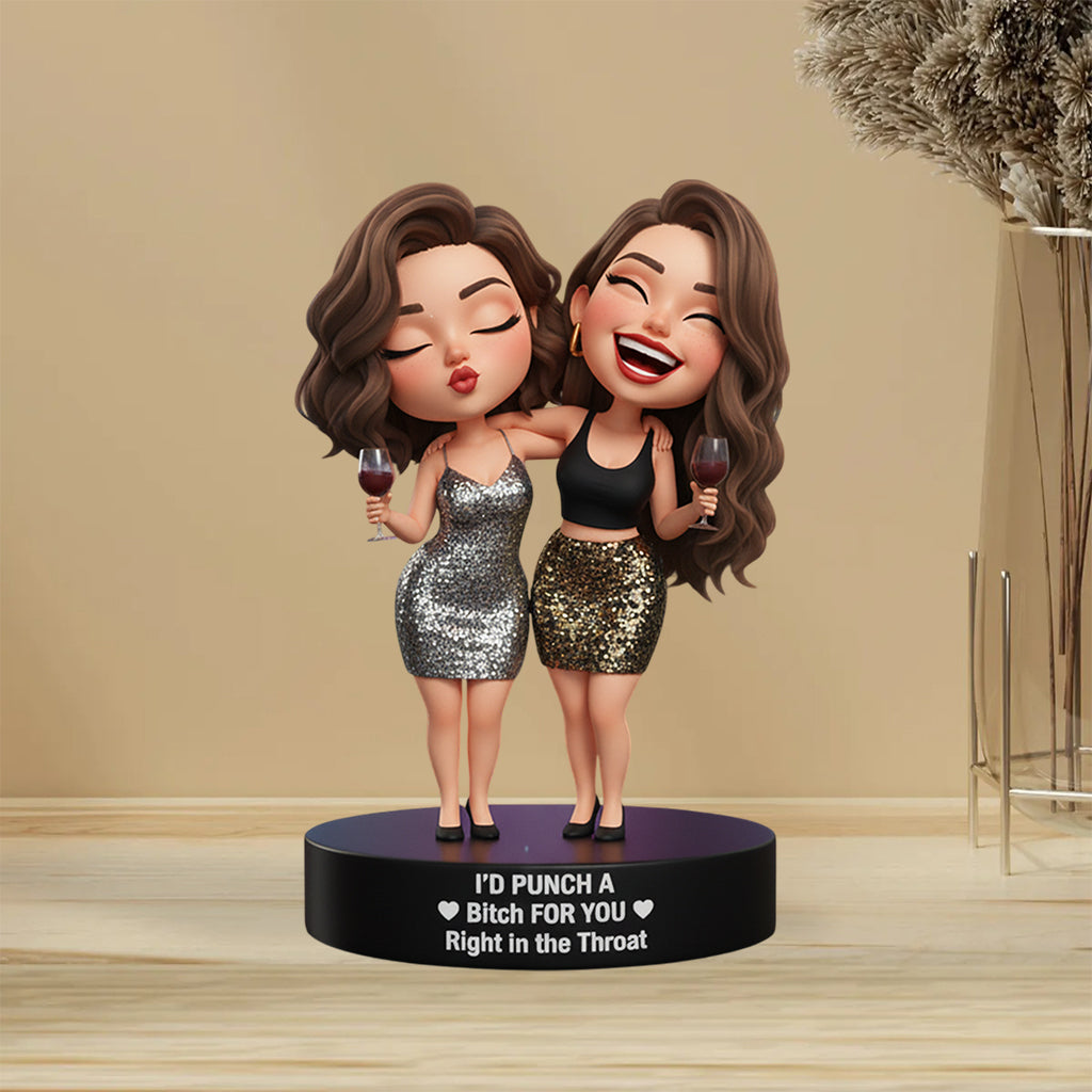 Right In The Throat Besties Sisters - Personalized Bestie Custom Shaped Acrylic Plaque