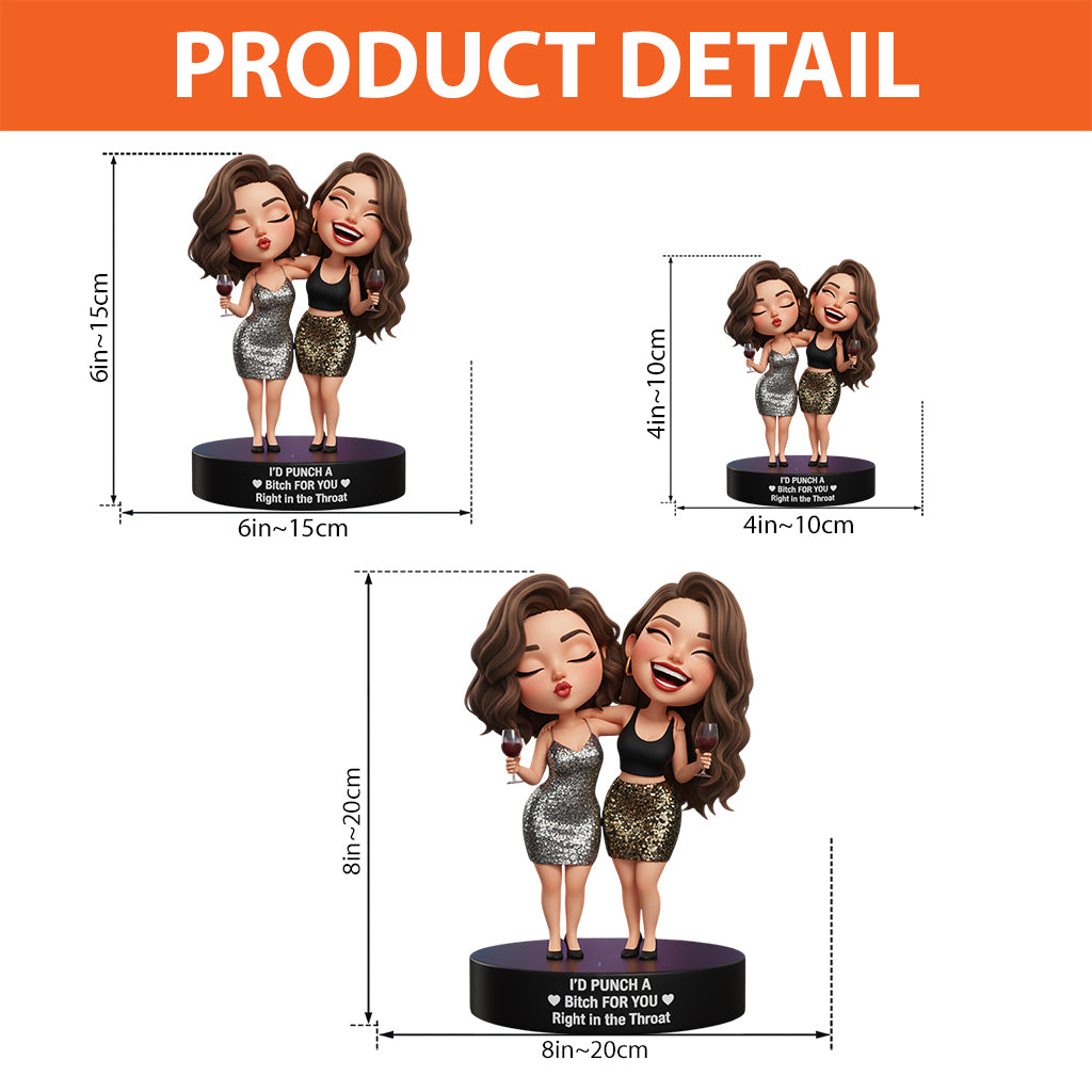 Right In The Throat Besties Sisters - Personalized Bestie Custom Shaped Acrylic Plaque