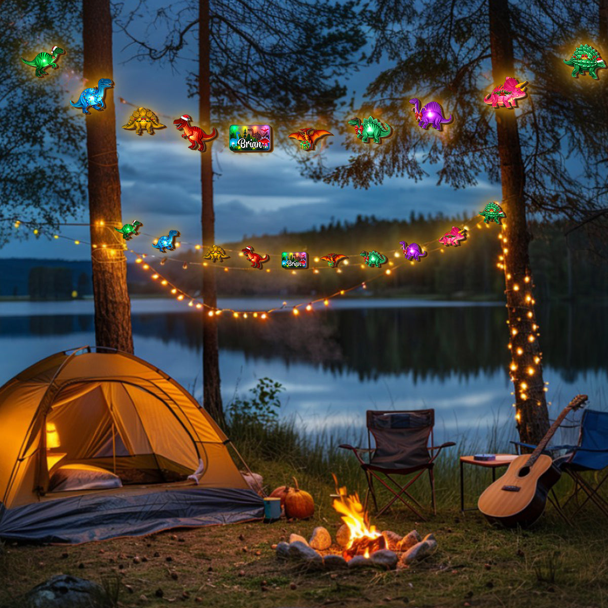 Guirlande lumineuse personnalisée dinosaure pour enfants