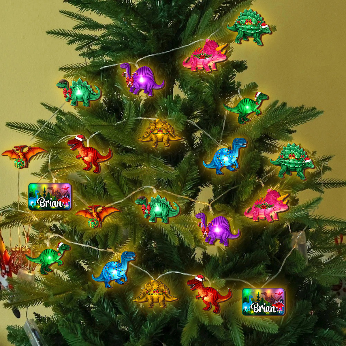 Guirlande lumineuse personnalisée dinosaure pour enfants