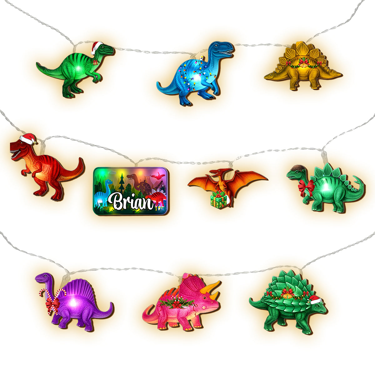 Guirlande lumineuse personnalisée dinosaure pour enfants