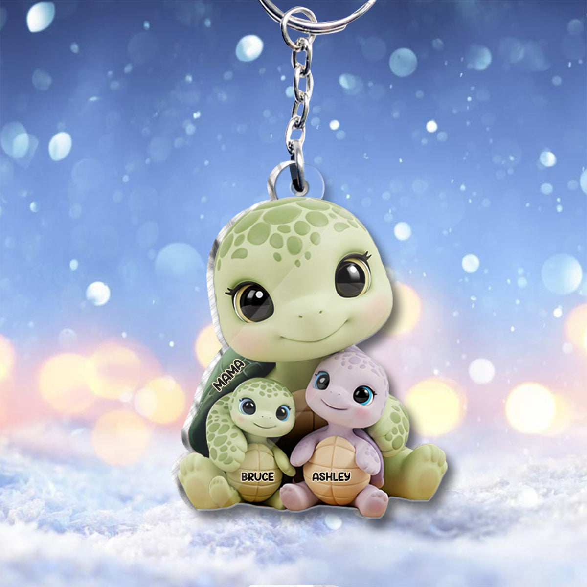 Nous t'aimons - Porte-clés personnalisé pour maman - Forme unique