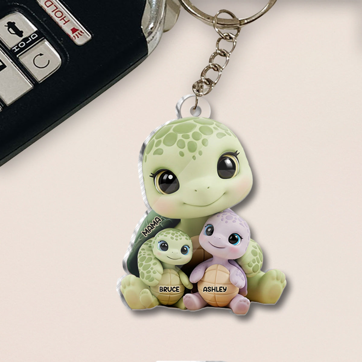 Nous t'aimons - Porte-clés personnalisé pour maman - Forme unique