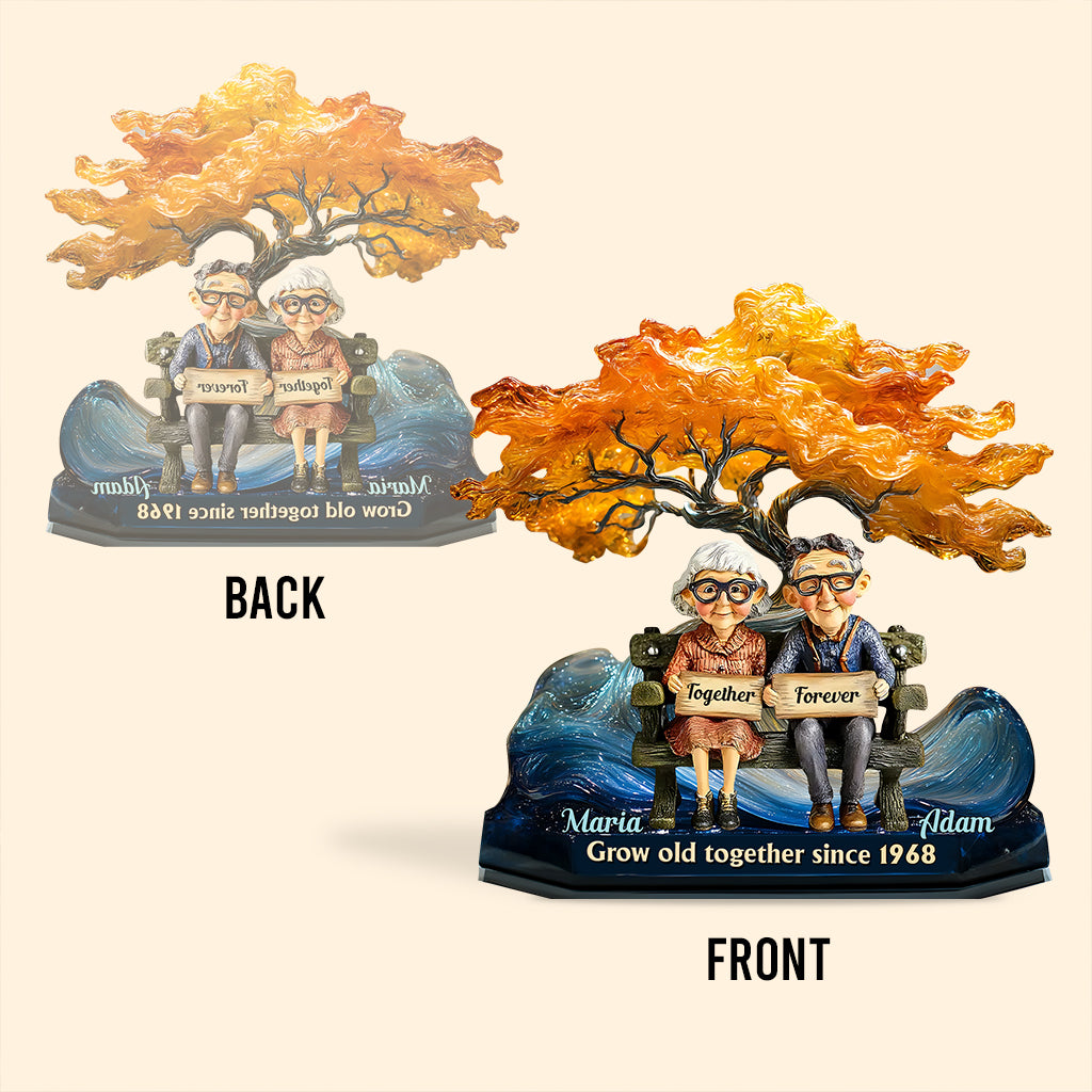 Grow Old Together - Personalized Couple Custom Shaped Acrylic Plaque