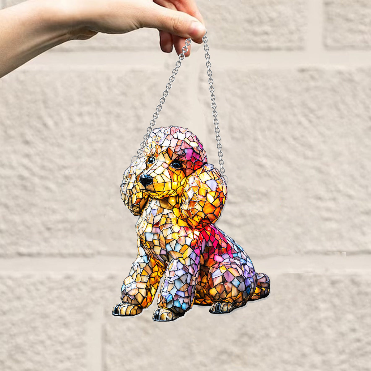 J'aime mon chien - Décoration attrape-soleil personnalisée à suspendre à la fenêtre 