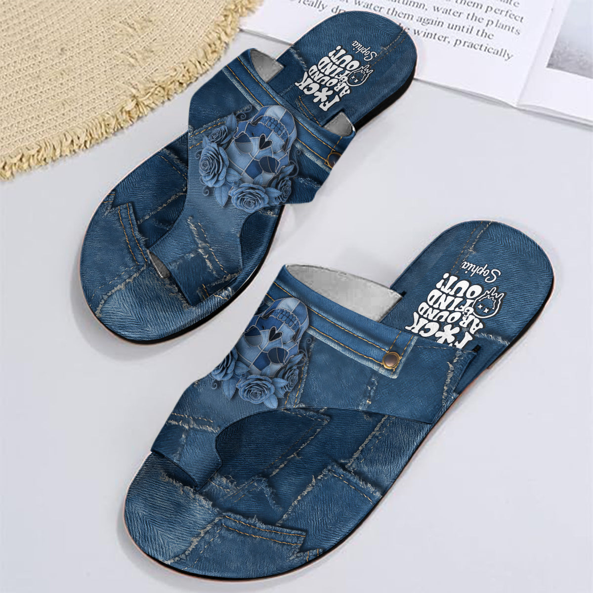 Fuck Around And Find Out - Personalized Skull Open Toe Sandals