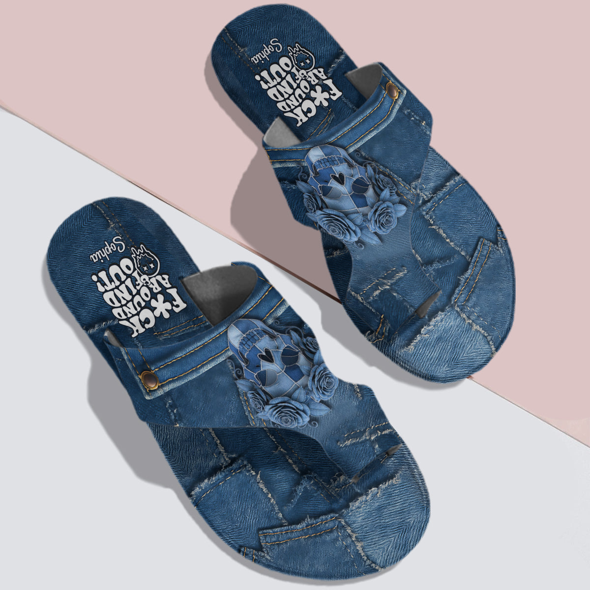 Fuck Around And Find Out - Personalized Skull Open Toe Sandals