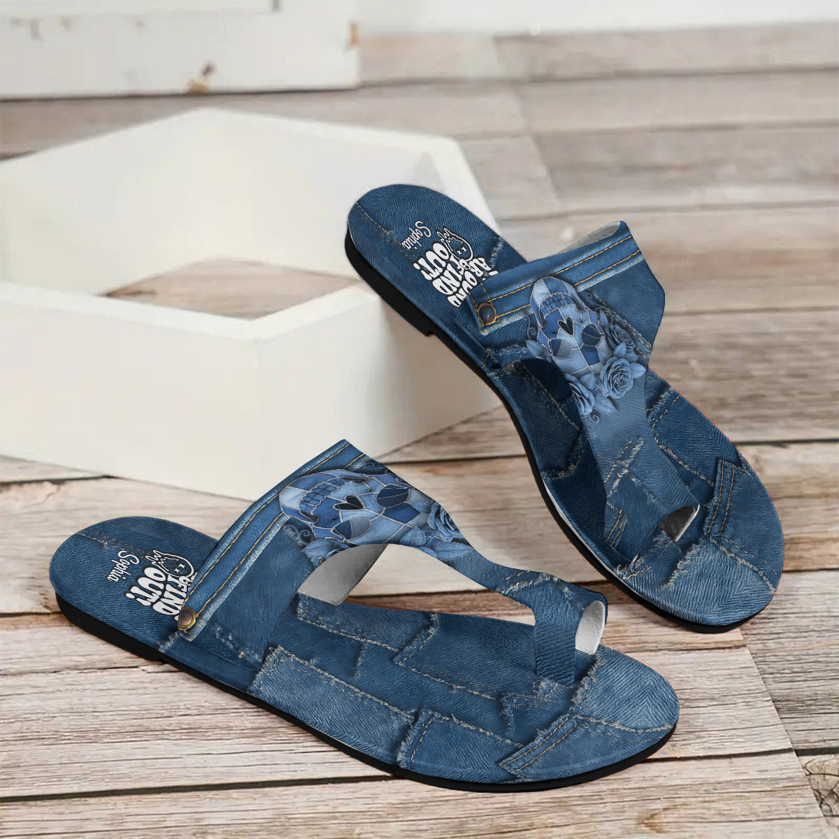 Fuck Around And Find Out - Personalized Skull Open Toe Sandals