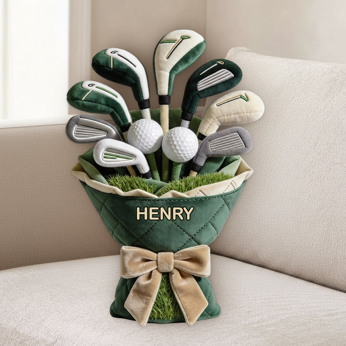 Love Golf - Personalized Golf Premium Faux Fur Pillow