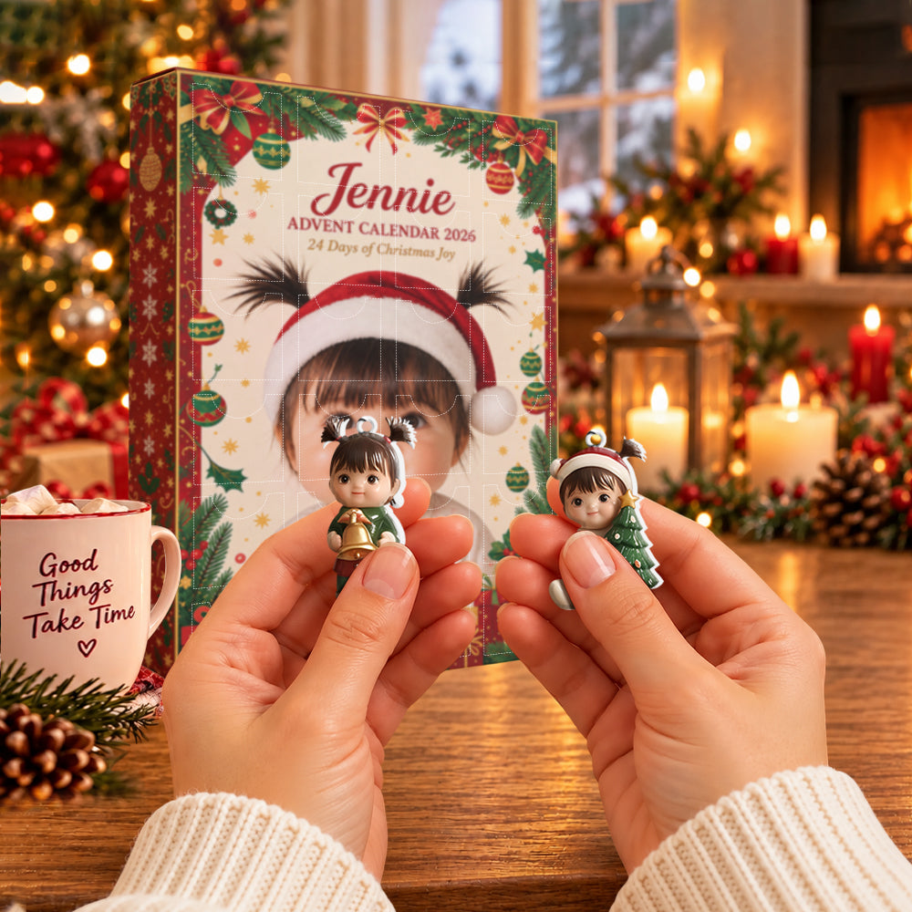 24 Days Of Christmas Joy - Personalized Kid Advent Calendar With 3D Collectibles