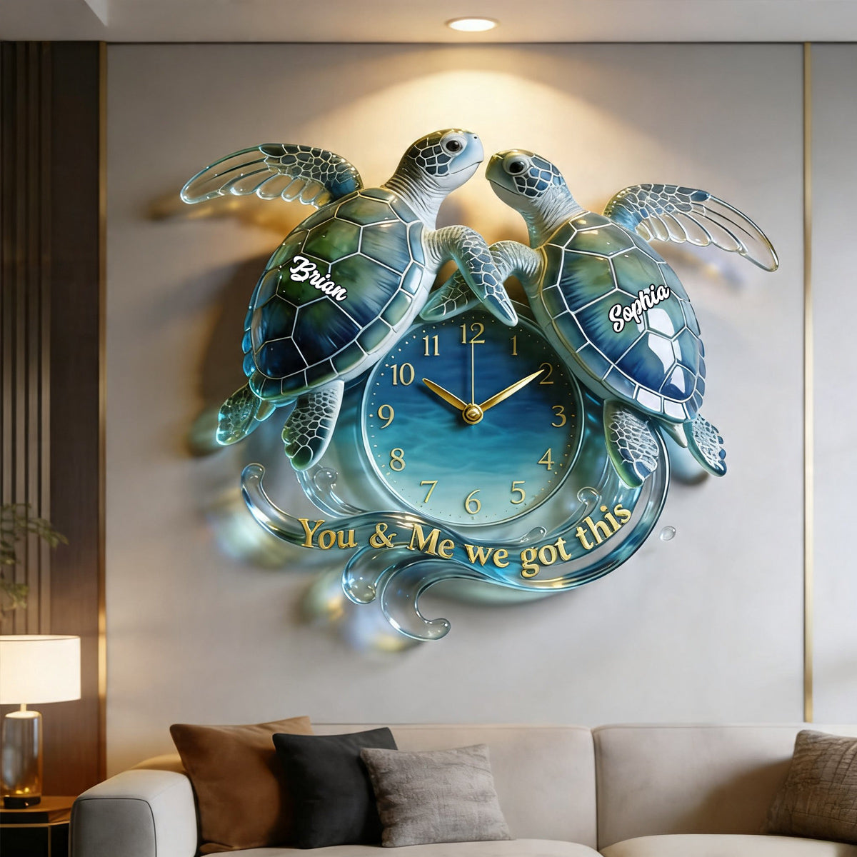 Vous & Moi, Nous Avons Ça - Horloge Murale Personnalisée en Acrylique Tortue
