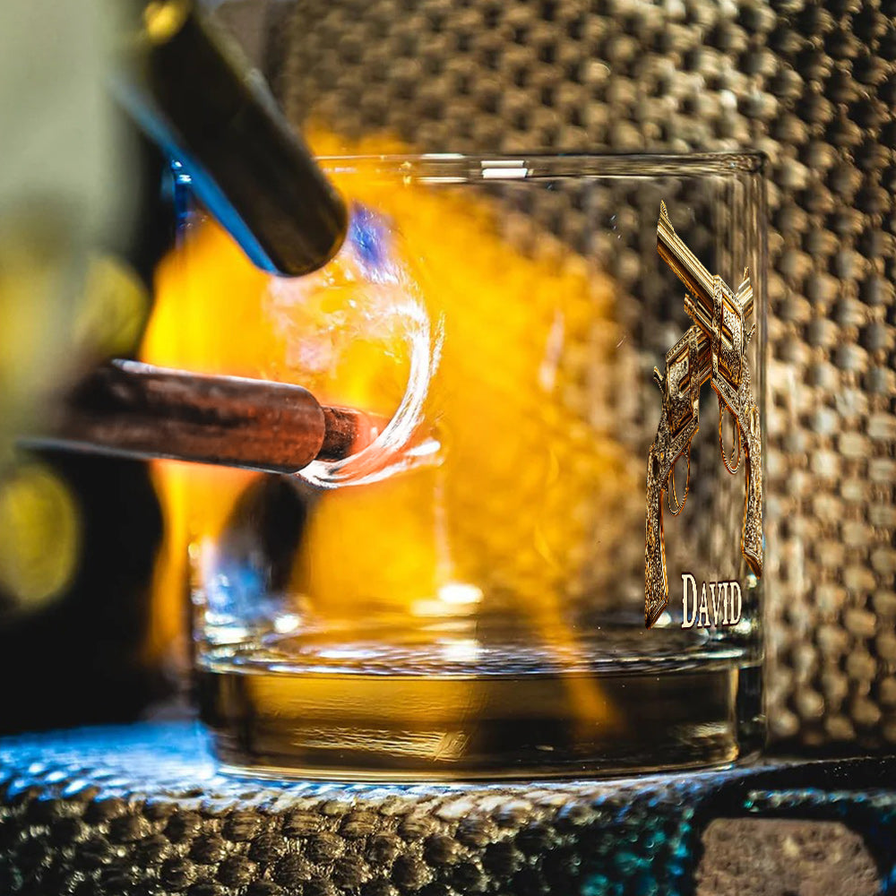 Pistolets croisés - Verre à whisky en forme de balle, équipement tactique personnalisé