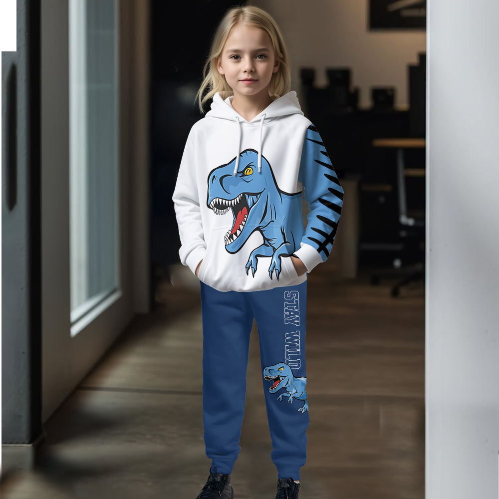 Amour des Dinosaures - Sweat à Capuche Enfant Personnalisé & Pantalon de Jogging Enfant