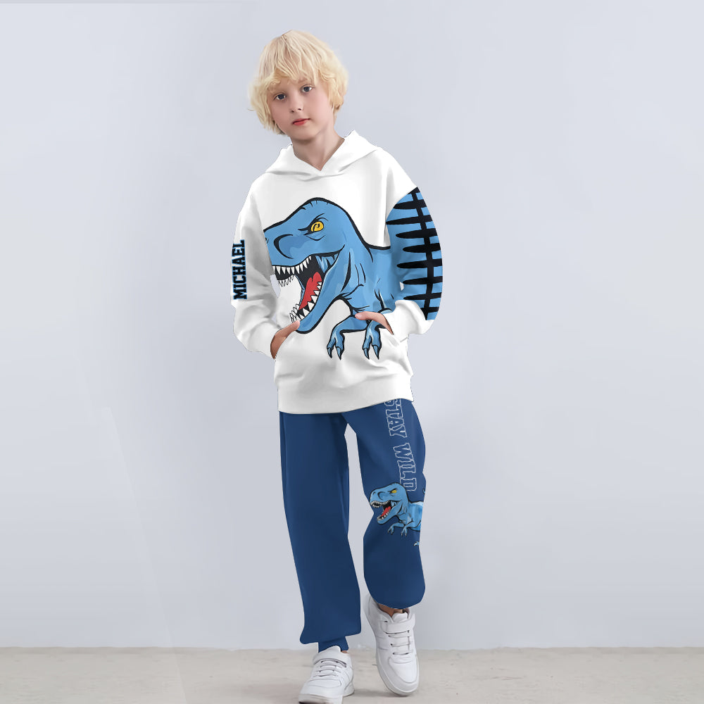 Amour des Dinosaures - Sweat à Capuche Enfant Personnalisé & Pantalon de Jogging Enfant