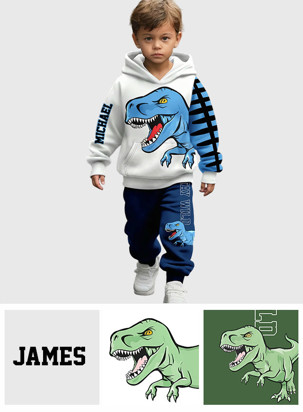 Amour des Dinosaures - Sweat à Capuche Enfant Personnalisé & Pantalon de Jogging Enfant
