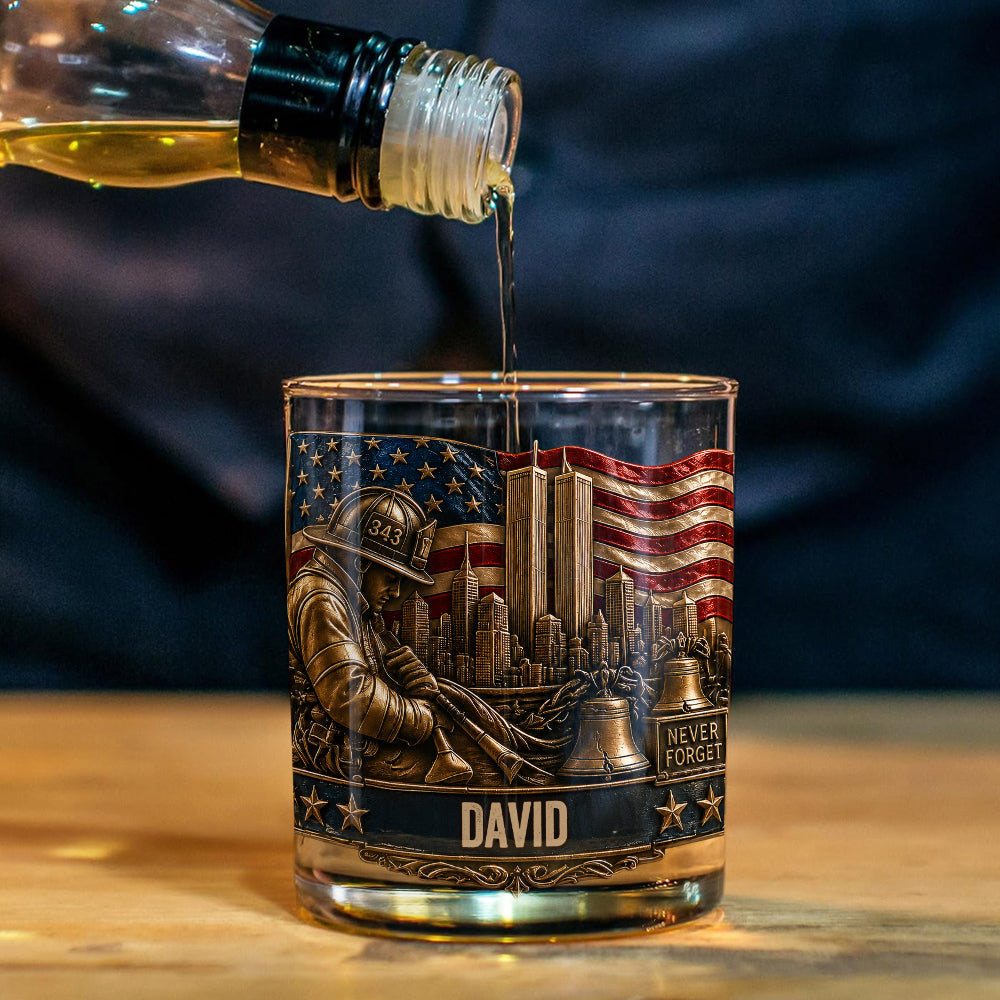 25 Years We Will Never Forget - Personalized Patriot Whiskey Decanter Set