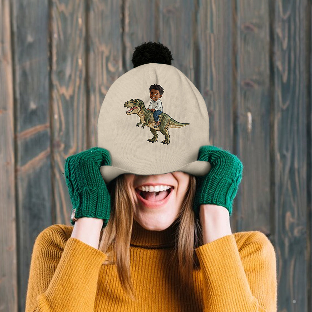 Dino Rider - Bonnet Personnalisé pour Enfant
