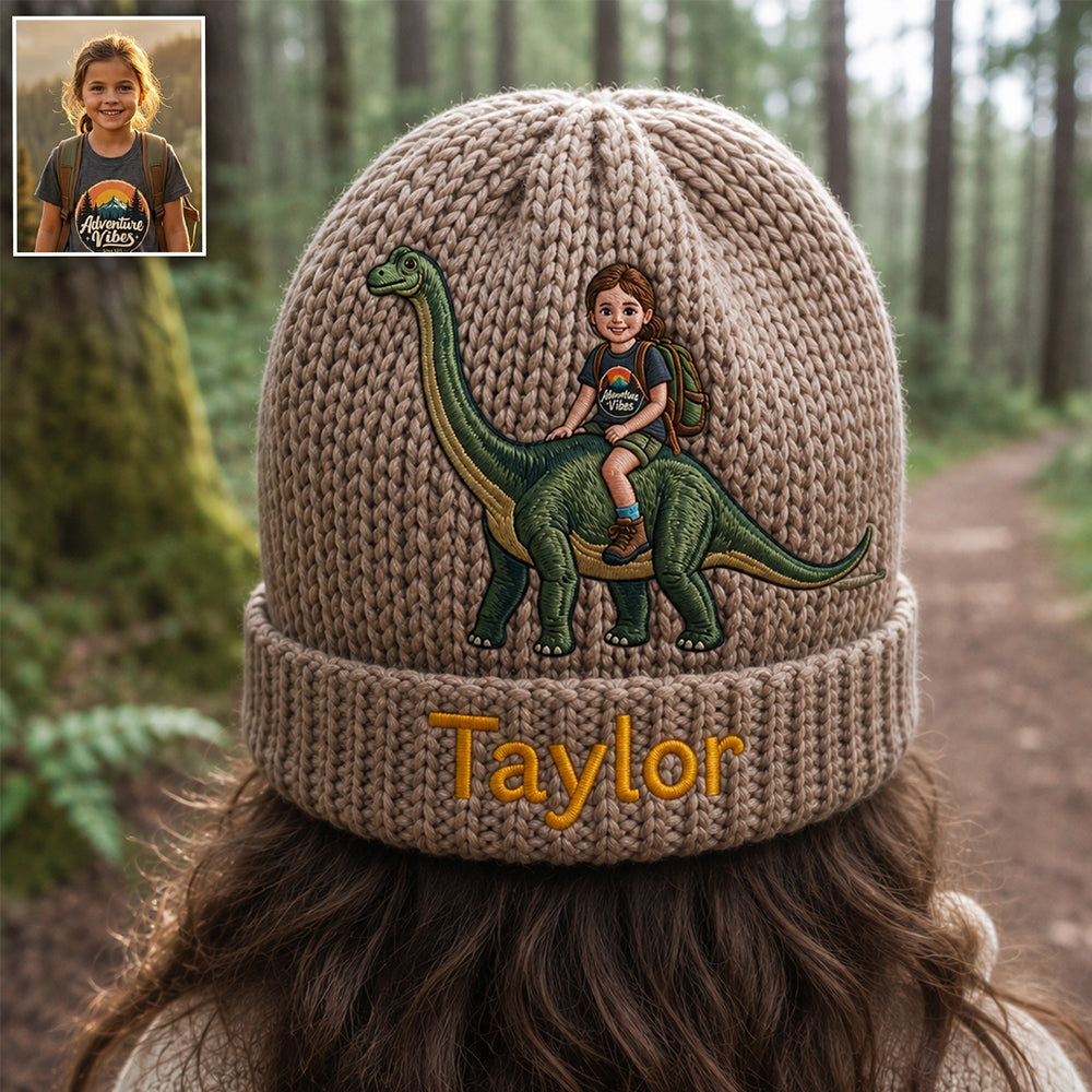 Dino Rider - Bonnet Personnalisé pour Enfant