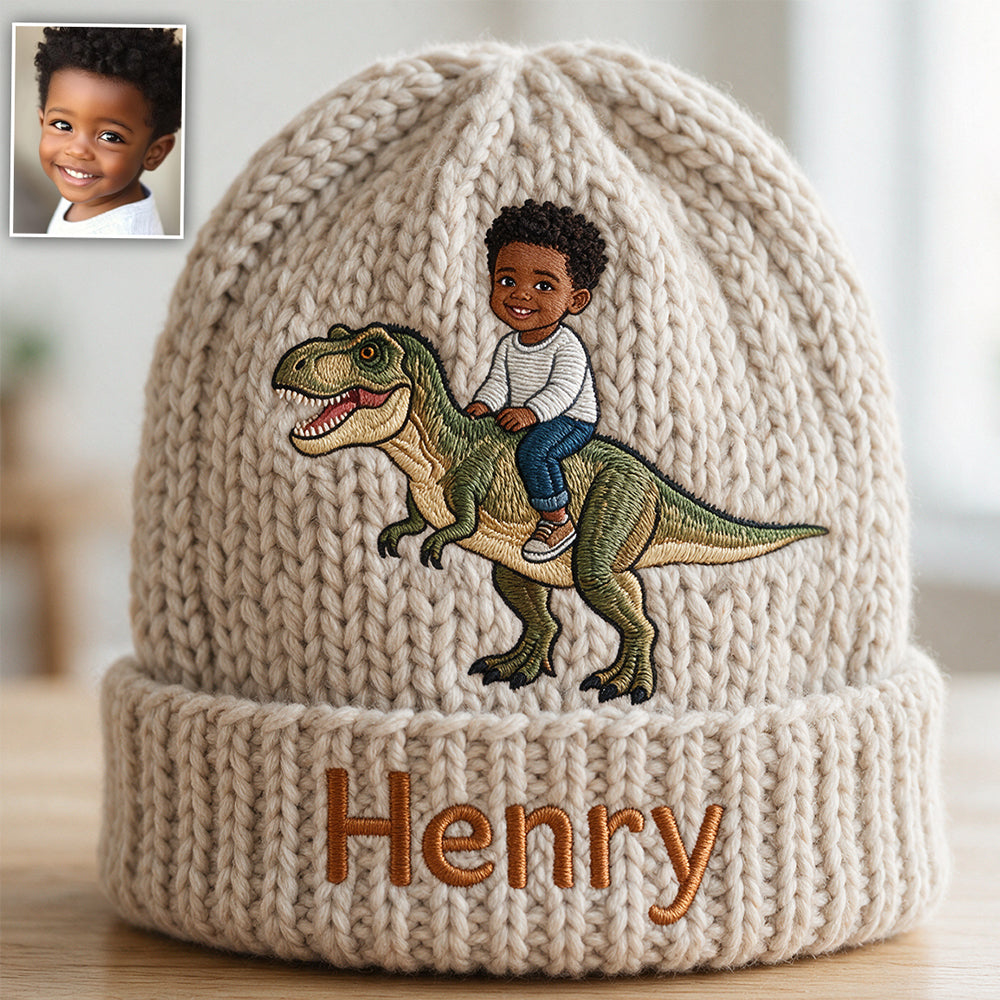 Dino Rider - Bonnet Personnalisé pour Enfant