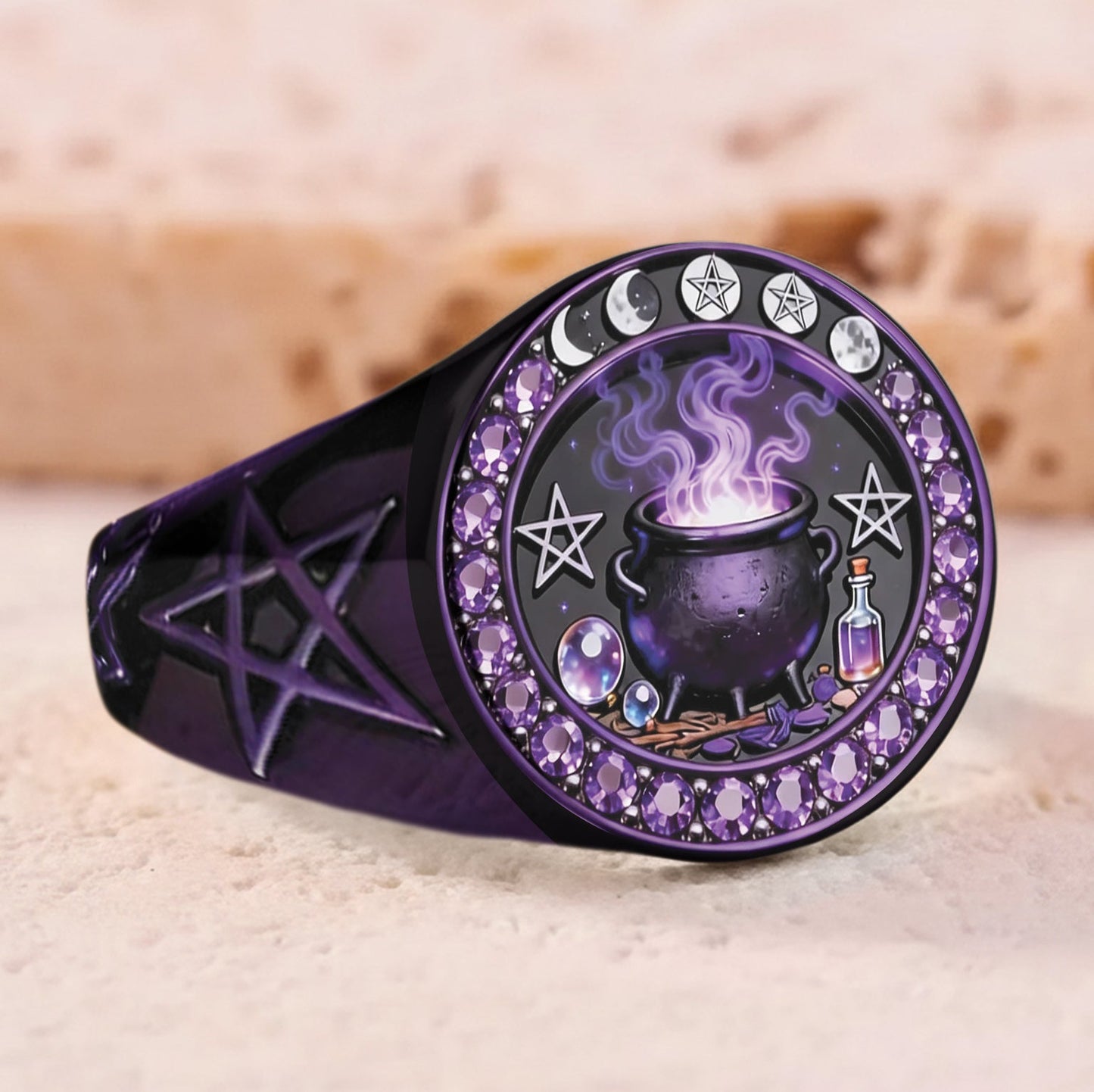 Bague chevalière de sorcière personnalisée - Artisanat de sorcière