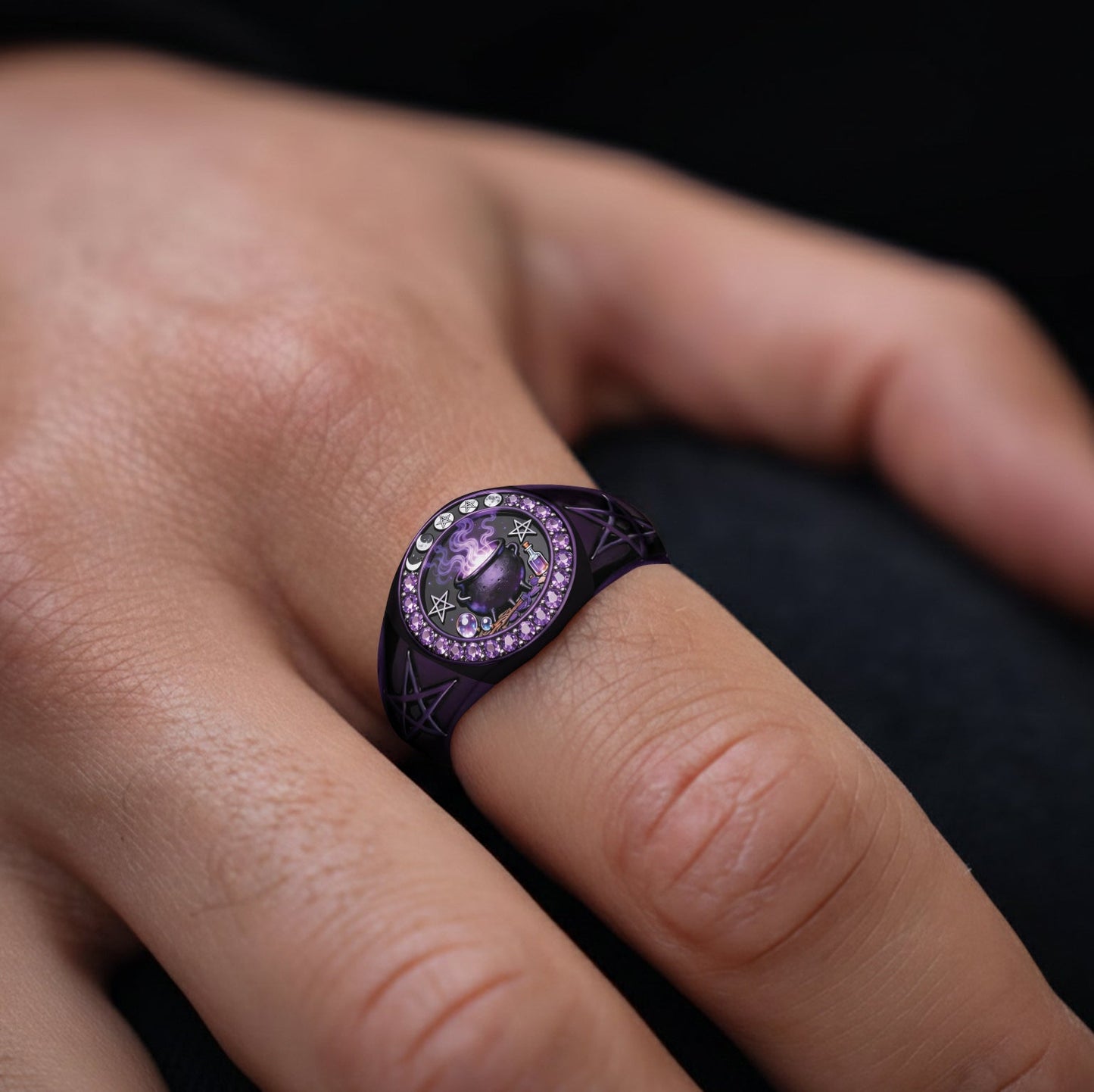 Bague chevalière de sorcière personnalisée - Artisanat de sorcière