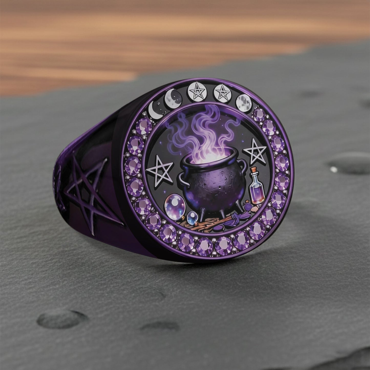 Bague chevalière de sorcière personnalisée - Artisanat de sorcière