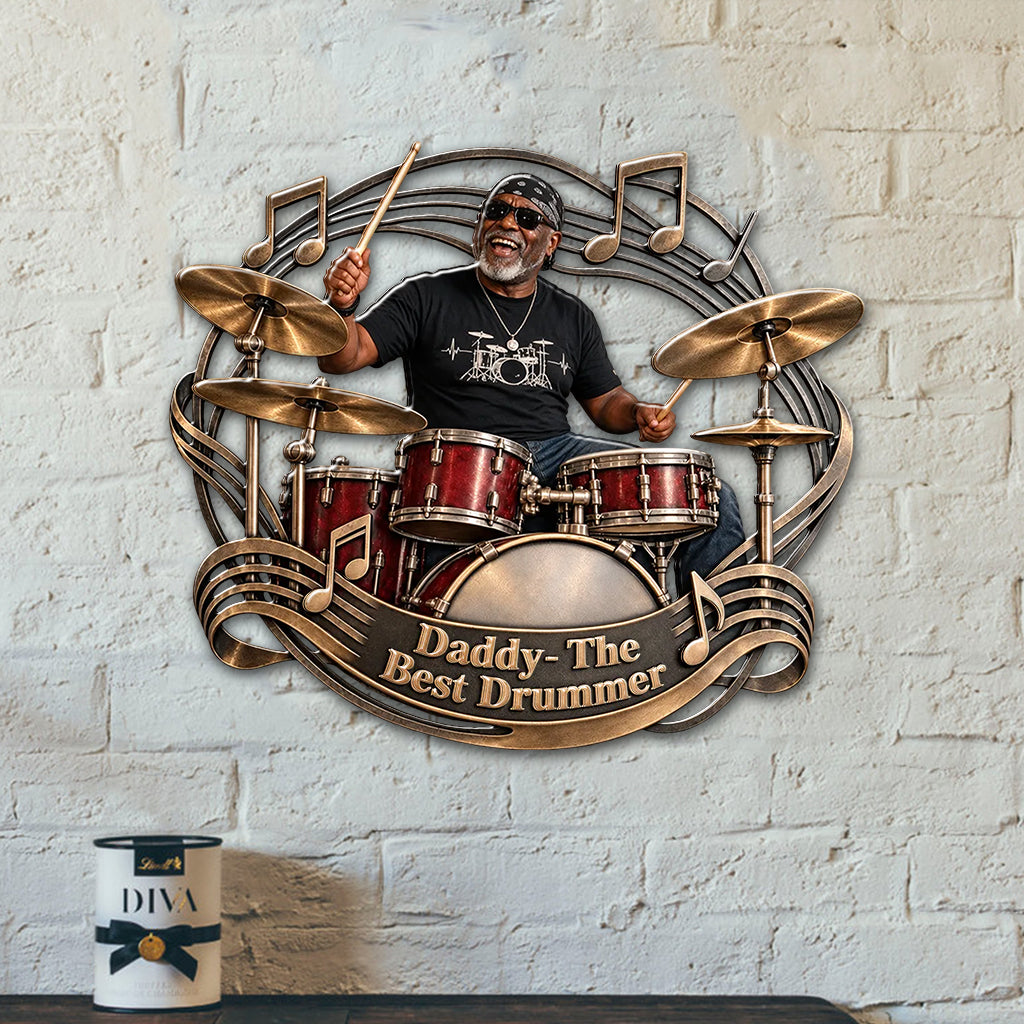 Drumer Gift - Personalized Drummer 3D Printed Cut Metal Sign