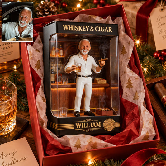Whiskey And Cigar - Personalized Whisky Acrylic Display Box