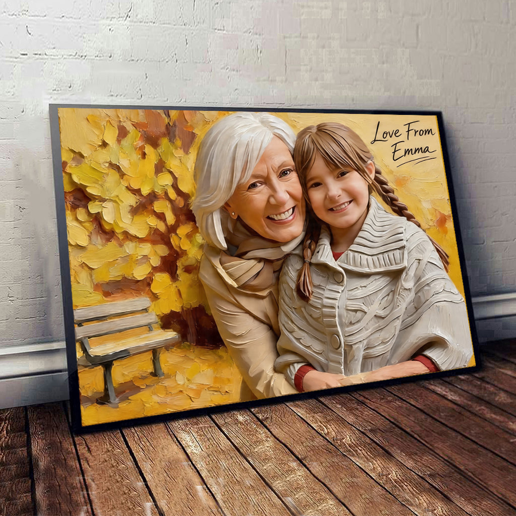 Cadeau Mamie Personnalisé à Partir de Photo - Toile et Affiche Personnalisées