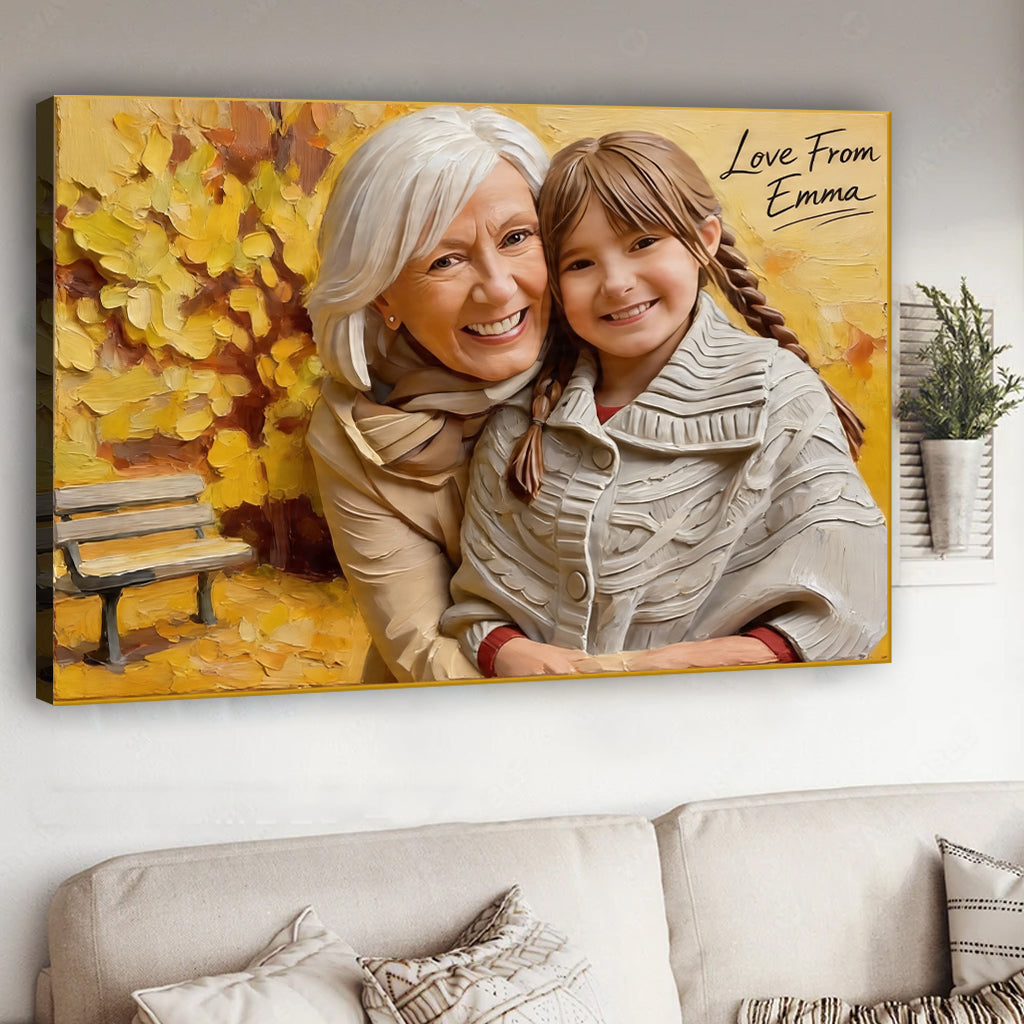 Cadeau Mamie Personnalisé à Partir de Photo - Toile et Affiche Personnalisées
