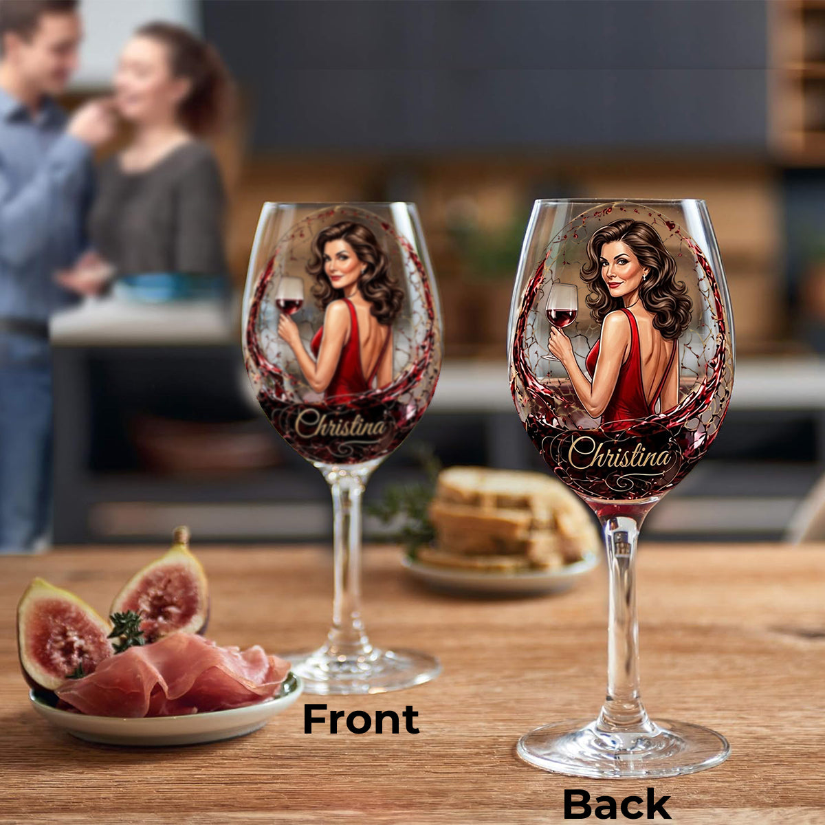 Cadeau de Vin pour Elle - Verre à Vin Long Personnalisé avec Boîte