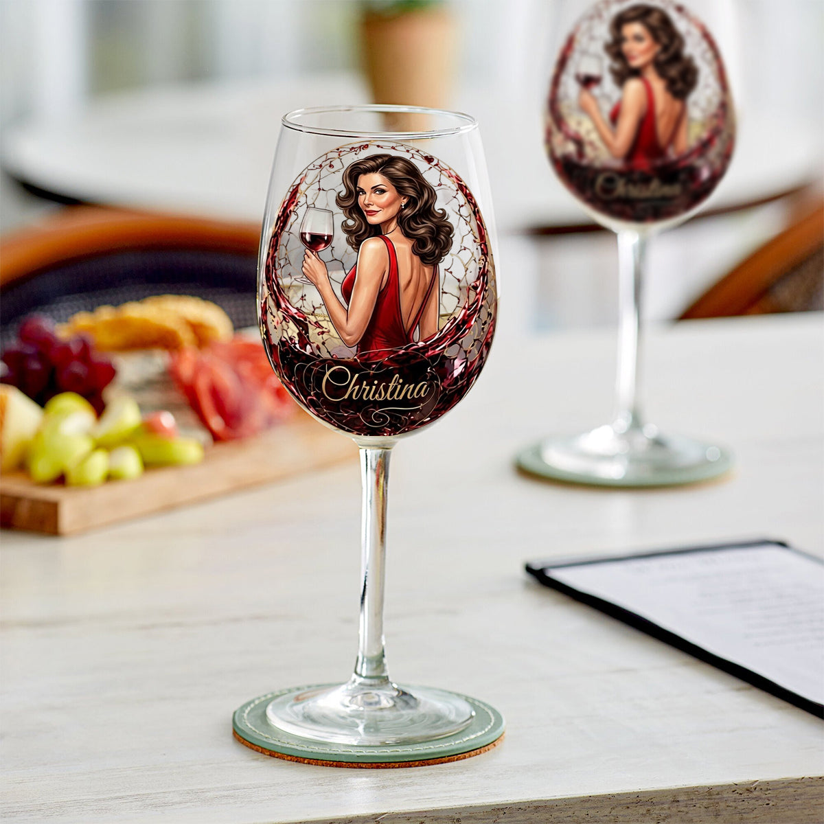 Cadeau de Vin pour Elle - Verre à Vin Long Personnalisé avec Boîte